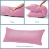 imageDOWNCOOL Luxury Full Body Pillow Insert with Fiber Cover  Ultra Soft Body Pillow for Sleeping  Breathable Long Bed Pillow Insert 20quotx54quotBlack with CoverPink
