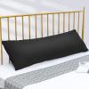 imageDOWNCOOL Luxury Full Body Pillow Insert with Fiber Cover  Ultra Soft Body Pillow for Sleeping  Breathable Long Bed Pillow Insert 20quotx54quotBlack with CoverBlack