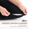 imageDOWNCOOL Luxury Full Body Pillow Insert with Fiber Cover  Ultra Soft Body Pillow for Sleeping  Breathable Long Bed Pillow Insert 20quotx54quotBlack with CoverFaux Furblack