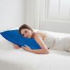 imageDOWNCOOL Luxury Full Body Pillow Insert with Fiber Cover  Ultra Soft Body Pillow for Sleeping  Breathable Long Bed Pillow Insert 20quotx54quotBlack with CoverFaux Furblue