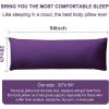 imageDOWNCOOL Luxury Full Body Pillow Insert with Fiber Cover  Ultra Soft Body Pillow for Sleeping  Breathable Long Bed Pillow Insert 20quotx54quotBlack with CoverPurple