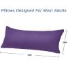 imageDOWNCOOL Luxury Full Body Pillow Insert with Fiber Cover  Ultra Soft Body Pillow for Sleeping  Breathable Long Bed Pillow Insert 20quotx54quotBlack with CoverPurple