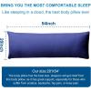 imageDOWNCOOL Luxury Full Body Pillow Insert with Fiber Cover  Ultra Soft Body Pillow for Sleeping  Breathable Long Bed Pillow Insert 20quotx54quotBlack with CoverBlue