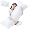 imageDOWNCOOL Luxury Full Body Pillow Insert with Fiber Cover  Ultra Soft Body Pillow for Sleeping  Breathable Long Bed Pillow Insert 20quotx54quotBlack with CoverWhite