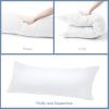 imageDOWNCOOL Luxury Full Body Pillow Insert with Fiber Cover  Ultra Soft Body Pillow for Sleeping  Breathable Long Bed Pillow Insert 20quotx54quotBlack with CoverWhite