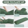imageDOWNCOOL Luxury Full Body Pillow Insert with Fiber Cover  Ultra Soft Body Pillow for Sleeping  Breathable Long Bed Pillow Insert 20quotx54quotBlack with CoverSage Green