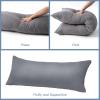 imageDOWNCOOL Luxury Full Body Pillow Insert with Fiber Cover  Ultra Soft Body Pillow for Sleeping  Breathable Long Bed Pillow Insert 20quotx54quotBlack with CoverGrey