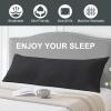 imageDOWNCOOL Luxury Full Body Pillow Insert with Fiber Cover  Ultra Soft Body Pillow for Sleeping  Breathable Long Bed Pillow Insert 20quotx54quotBlack with CoverBlack