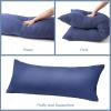 imageDOWNCOOL Luxury Full Body Pillow Insert with Fiber Cover  Ultra Soft Body Pillow for Sleeping  Breathable Long Bed Pillow Insert 20quotx54quotBlack with CoverBlue