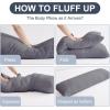 imageDOWNCOOL Luxury Full Body Pillow Insert with Fiber Cover  Ultra Soft Body Pillow for Sleeping  Breathable Long Bed Pillow Insert 20quotx54quotBlack with CoverGrey