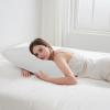imageDOWNCOOL Luxury Full Body Pillow Insert with Fiber Cover  Ultra Soft Body Pillow for Sleeping  Breathable Long Bed Pillow Insert 20quotx54quotBlack with CoverFaux Furwhite