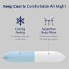imageDOWNCOOL Luxury Full Body Pillow Insert with Fiber Cover  Ultra Soft Body Pillow for Sleeping  Breathable Long Bed Pillow Insert 20quotx54quotBlack with CoverCoolingblue