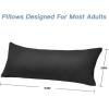 imageDOWNCOOL Luxury Full Body Pillow Insert with Fiber Cover  Ultra Soft Body Pillow for Sleeping  Breathable Long Bed Pillow Insert 20quotx54quotBlack with CoverBlack