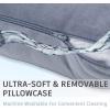 imageDOWNCOOL Pregnancy Pillow U Shaped Body Pillow for Pregnancy 55 Inch Blue Maternity Pillow with Removable Cover for SleepingSupport for Back HIPS Legs Belly