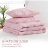 imageDOWNCOOL Queen Comforter Set  3 Pieces Cute Pinch Pleat Bed Set Soft Fluffy Comforters Queen Size Black Down Alternative Bedding Comforter Sets for All Season 1 Comforter ampamp 2 PillowcasesPink