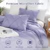 imageDOWNCOOL Queen Comforter Set  3 Pieces Cute Pinch Pleat Bed Set Soft Fluffy Comforters Queen Size Black Down Alternative Bedding Comforter Sets for All Season 1 Comforter ampamp 2 PillowcasesLavender Purple