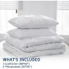 imageDOWNCOOL Queen Comforter Set  3 Pieces Cute Pinch Pleat Bed Set Soft Fluffy Comforters Queen Size Black Down Alternative Bedding Comforter Sets for All Season 1 Comforter ampamp 2 PillowcasesWhite