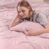 imageDOWNCOOL Queen Comforter Set  3 Pieces Cute Pinch Pleat Bed Set Soft Fluffy Comforters Queen Size Black Down Alternative Bedding Comforter Sets for All Season 1 Comforter ampamp 2 PillowcasesPink