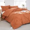 imageDOWNCOOL Queen Comforter Set  3 Pieces Cute Pinch Pleat Bed Set Soft Fluffy Comforters Queen Size Black Down Alternative Bedding Comforter Sets for All Season 1 Comforter ampamp 2 PillowcasesBurnt Orange