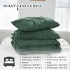 imageDOWNCOOL Queen Comforter Set  3 Pieces Cute Pinch Pleat Bed Set Soft Fluffy Comforters Queen Size Black Down Alternative Bedding Comforter Sets for All Season 1 Comforter ampamp 2 PillowcasesGreen