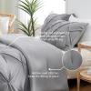 imageDOWNCOOL Queen Comforter Set  3 Pieces Cute Pinch Pleat Bed Set Soft Fluffy Comforters Queen Size Black Down Alternative Bedding Comforter Sets for All Season 1 Comforter ampamp 2 PillowcasesGrey