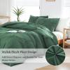 imageDOWNCOOL Queen Comforter Set  3 Pieces Cute Pinch Pleat Bed Set Soft Fluffy Comforters Queen Size Black Down Alternative Bedding Comforter Sets for All Season 1 Comforter ampamp 2 PillowcasesGreen