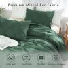 imageDOWNCOOL Queen Comforter Set  3 Pieces Cute Pinch Pleat Bed Set Soft Fluffy Comforters Queen Size Black Down Alternative Bedding Comforter Sets for All Season 1 Comforter ampamp 2 PillowcasesGreen