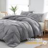 imageDOWNCOOL Queen Comforter Set  3 Pieces Cute Pinch Pleat Bed Set Soft Fluffy Comforters Queen Size Black Down Alternative Bedding Comforter Sets for All Season 1 Comforter ampamp 2 PillowcasesGrey