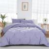 imageDOWNCOOL Queen Comforter Set  3 Pieces Cute Pinch Pleat Bed Set Soft Fluffy Comforters Queen Size Black Down Alternative Bedding Comforter Sets for All Season 1 Comforter ampamp 2 PillowcasesLavender Purple