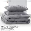 imageDOWNCOOL Queen Comforter Set  3 Pieces Cute Pinch Pleat Bed Set Soft Fluffy Comforters Queen Size Black Down Alternative Bedding Comforter Sets for All Season 1 Comforter ampamp 2 PillowcasesGrey