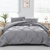imageDOWNCOOL Queen Comforter Set  3 Pieces Cute Pinch Pleat Bed Set Soft Fluffy Comforters Queen Size Black Down Alternative Bedding Comforter Sets for All Season 1 Comforter ampamp 2 PillowcasesGrey