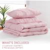 imageDOWNCOOL Queen Comforter Set  3 Pieces Cute Pinch Pleat Bed Set Soft Fluffy Comforters Queen Size Black Down Alternative Bedding Comforter Sets for All Season 1 Comforter ampamp 2 PillowcasesPink