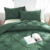 imageDOWNCOOL Queen Comforter Set  3 Pieces Cute Pinch Pleat Bed Set Soft Fluffy Comforters Queen Size Black Down Alternative Bedding Comforter Sets for All Season 1 Comforter ampamp 2 PillowcasesGreen