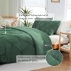 imageDOWNCOOL Queen Comforter Set  3 Pieces Cute Pinch Pleat Bed Set Soft Fluffy Comforters Queen Size Black Down Alternative Bedding Comforter Sets for All Season 1 Comforter ampamp 2 PillowcasesGreen