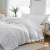 imageDOWNCOOL Queen Comforter Set  3 Pieces Cute Pinch Pleat Bed Set Soft Fluffy Comforters Queen Size Black Down Alternative Bedding Comforter Sets for All Season 1 Comforter ampamp 2 PillowcasesWhite