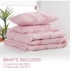 imageDOWNCOOL Queen Comforter Set  3 Pieces Cute Pinch Pleat Bed Set Soft Fluffy Comforters Queen Size Black Down Alternative Bedding Comforter Sets for All Season 1 Comforter ampamp 2 PillowcasesPink