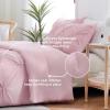 imageDOWNCOOL Queen Comforter Set  3 Pieces Cute Pinch Pleat Bed Set Soft Fluffy Comforters Queen Size Black Down Alternative Bedding Comforter Sets for All Season 1 Comforter ampamp 2 PillowcasesPink