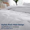 imageDOWNCOOL Queen Comforter Set  3 Pieces Cute Pinch Pleat Bed Set Soft Fluffy Comforters Queen Size Black Down Alternative Bedding Comforter Sets for All Season 1 Comforter ampamp 2 PillowcasesWhite