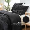 imageDOWNCOOL Queen Comforter Set  3 Pieces Cute Pinch Pleat Bed Set Soft Fluffy Comforters Queen Size Black Down Alternative Bedding Comforter Sets for All Season 1 Comforter ampamp 2 PillowcasesBlack
