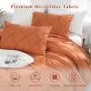 imageDOWNCOOL Queen Comforter Set  3 Pieces Cute Pinch Pleat Bed Set Soft Fluffy Comforters Queen Size Black Down Alternative Bedding Comforter Sets for All Season 1 Comforter ampamp 2 PillowcasesBurnt Orange
