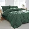 imageDOWNCOOL Queen Comforter Set  3 Pieces Cute Pinch Pleat Bed Set Soft Fluffy Comforters Queen Size Black Down Alternative Bedding Comforter Sets for All Season 1 Comforter ampamp 2 PillowcasesGreen