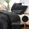 imageDOWNCOOL Queen Comforter Set  3 Pieces Cute Pinch Pleat Bed Set Soft Fluffy Comforters Queen Size Black Down Alternative Bedding Comforter Sets for All Season 1 Comforter ampamp 2 PillowcasesBlack