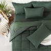 imageDOWNCOOL Queen Comforter Set 7 Pieces Bedding Sets Queen Pink All Season Down Alternative Bed in a Bag Queen with Comforter Flat Sheet Fitted Sheet 2 Pillow Shams ampamp 2 PillowcasesSage Green