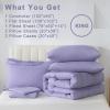 imageDOWNCOOL Queen Comforter Set 7 Pieces Bedding Sets Queen Pink All Season Down Alternative Bed in a Bag Queen with Comforter Flat Sheet Fitted Sheet 2 Pillow Shams ampamp 2 PillowcasesPurple