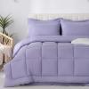 imageDOWNCOOL Queen Comforter Set 7 Pieces Bedding Sets Queen Pink All Season Down Alternative Bed in a Bag Queen with Comforter Flat Sheet Fitted Sheet 2 Pillow Shams ampamp 2 PillowcasesPurple