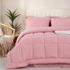 imageDOWNCOOL Queen Comforter Set 7 Pieces Bedding Sets Queen Pink All Season Down Alternative Bed in a Bag Queen with Comforter Flat Sheet Fitted Sheet 2 Pillow Shams ampamp 2 PillowcasesPink
