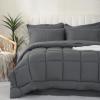 imageDOWNCOOL Queen Comforter Set 7 Pieces Bedding Sets Queen Pink All Season Down Alternative Bed in a Bag Queen with Comforter Flat Sheet Fitted Sheet 2 Pillow Shams ampamp 2 PillowcasesGrey