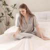imageDOWNCOOL Queen Sheet Set  100 Cotton Sheets Queen Size Set 400 Thread Count Sateen Deep Pocket Queen Sheets Up to 16quot 4Pc Breathable Cooling Hotel Luxury Bedding Sheets ampamp Pillowcases GreyCream White