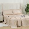 imageDOWNCOOL Queen Sheet Set  100 Cotton Sheets Queen Size Set 400 Thread Count Sateen Deep Pocket Queen Sheets Up to 16quot 4Pc Breathable Cooling Hotel Luxury Bedding Sheets ampamp Pillowcases GreyBeige