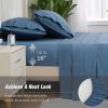 imageDOWNCOOL Queen Sheet Set  100 Cotton Sheets Queen Size Set 400 Thread Count Sateen Deep Pocket Queen Sheets Up to 16quot 4Pc Breathable Cooling Hotel Luxury Bedding Sheets ampamp Pillowcases GreyBlue